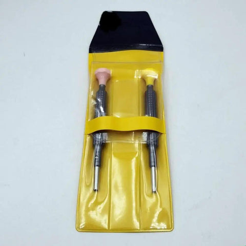 2PCS Precision Screwdriver Set for Watch Movement Rotor Repair Tools 8800 in yellow packaging with aluminum handles