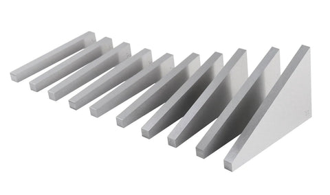 10-piece aluminum precision angle block set in silver, assorted sizes
