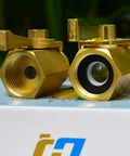 Two Pack Heavy Duty Brass Shut Off Valve for Garden Hose Full Port Ball Valve Three Quarters Inch Garden Hose Thread Built Tough Brass Connector for Easy On Off Water Control