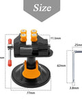 Universal Mini Drill Press Vise with Suction Cup Base, 360 Degree Rotation, Quick Tighten, Aluminum Alloy, Size Details Shown