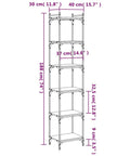 Black 6 Shelf Bookcase With Metal Frame Tall Open Storage For Home Office 74 Inch Engineered Wood Construction Built To Last dimensions