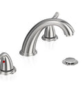 8 Inch Widespread Bathroom Faucet For 3 Hole Sink In Brushed Nickel With Metal Pop Up Drain And Water Supply Lines Vanity Faucet For 6 To 12 Inch Spread Fits Up To 1.38 Inch Countertop Thickness