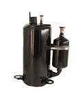 Heavy Duty AC Compressor Replacement For Water Heater And Refrigeration Units Built Like A Tank With Hella Endurance For A Quick Swap And Top Shelf Cooling Efficiency On Commercial Sites, black metal construction.