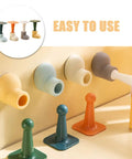 Wall Mounted Door Stopper Set Four Pack, Non Slip PP and TPR material in various colors displayed against wall