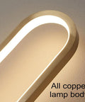 Slick Modern Wall Sconce Light Fixture Offering Three Color Temperatures And Built In Led Bulbs with all copper lamp body