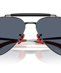Round Frame Sunnies In Black With Dark Grey Lenses 58mm Medium Fit One Hundred Percent UV Protection front view
