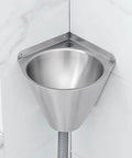 Bathroom Sink Wall-Mounted Corner Bathroom Sink Stainless Steel Round Sink showing a sleek single bowl design in a corner.