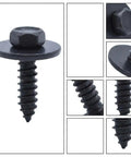 Beefy Hex Head Screws And Fasteners Kit For Splash Shield And Underbody Engine Covers Mercedes Benz 20 Piece Universal Metal Bumper Trim Bolts Set For Various Models black hex screw close-up