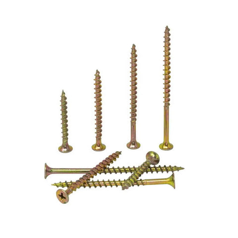 Pro Grade Wood Interior Construction Screws Kit With 100 Pcs Coarse Thread Bugle Head Yellow Zinc Drywall Screws Assortment