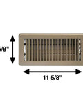 Heavy Duty 4 Inch By 10 Inch Floor Vent Covers Brown 6 Pack Built To Last Walkable Registers With Premium Finish and Dimensions