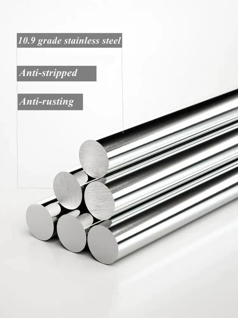 10.9 grade steel rods highlighting materials used for Infiniti Nissan Wheel Lug Nuts Set 5 Pack M12x125 BeefedUp Heavy Duty
