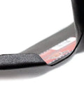Close-up of 14-gauge steel blade edge of Square Point Shovel Tough As Nails With 14 Gauge Heavy Duty Steel Blade And Long Fiberglass Handle For Snow Removal Gardening Landscaping And Outdoor Use Ergonomic Grip Made In USA.