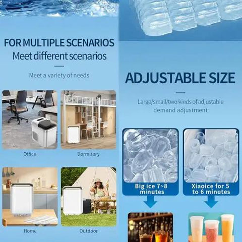 Countertop Ice Maker With Slick Remote Control And Hassle Free Self Cleaning Yields Fast Spherical Cubes In A Snap in various settings.