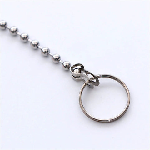 Bathtub Drain Stopper with Rubber Bath Plug chain featuring metal ball links and a sturdy attachment ring.