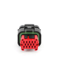 Sick Build Essentials 14 Pin EV ECU Power Connector Featuring Bomb Proof Tin Plated Copper Contacts Feeds Steady Amps To Your Rig And Squashes Controller Glitches, red 14 pin housing with waterproof seal.