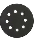 Grab 200 Count Of These Killer 5 Inch Sanding Discs With 8 Holes For Your Orbital Sander showing 5 inch black sanding disc with 8 holes.
