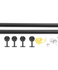 Heavy Duty Wall Mount Stair Handrail In Sleek Black Stainless Steel with installation hardware and mounting brackets