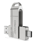 Ultra Fast Dual USB C USB A Flash Drive 128GB with Five Hundred Fifty Megabytes Per Second Transfer, zinc alloy design