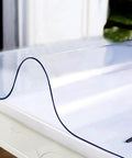 Clear 14x24 Inch Desk Blotter Mat Transparent PVC Table Protector Pad For Small Offices covers a white desk