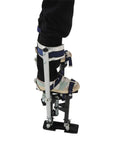 Person using Adjustable Drywall Stilts 15 To 23 Inch Aluminum Tool Stilts With Rubber Soles For Safe Painting Or Cleaning No Tools Needed