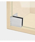 Rotating Concealed Hinges For Glass Cabinet Doors 4 Pack Easy Install Hidden Door Hardware with protective gasket on wood frame
