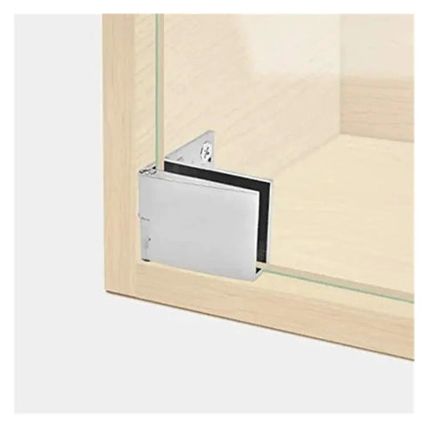 Rotating Concealed Hinges For Glass Cabinet Doors 4 Pack Easy Install Hidden Door Hardware with protective gasket on wood frame