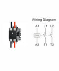 Heavy Duty 2 Pole 40 Amp Contactor With 120V Coil UL Listed for HVAC Condensers and Compressors shown with wiring diagram