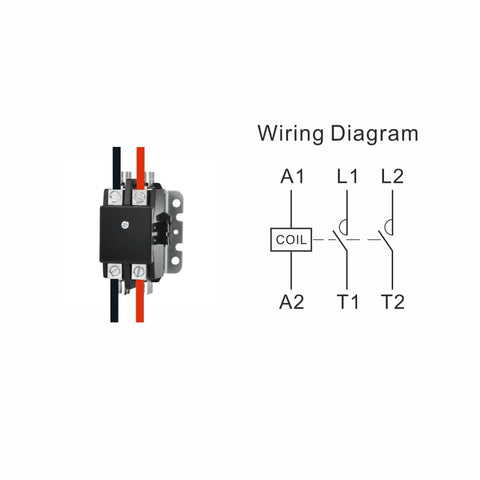 Two Pole 40 Amp 208 240 Volt Definite Purpose Contactor Beefed Up For HVAC Heavy Duty Replacement with wiring diagram