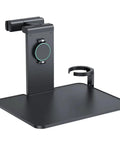 Top Shelf Foldable Car Seat Tray Desk For Tesla Cybertruck, black sturdy design with cup holder and quick fold feature.