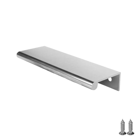 Concealed Edge Pull Handles 4 Pack 4.72 Inch Length Brushed Nickel Finger Edge Pulls for Cabinets and Drawers Hidden Tabs No-Fuss Install