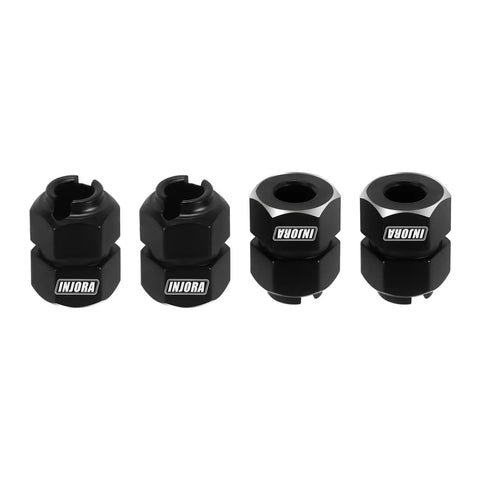 Beefy Brass Wheel Hex Set 9mm Thick And 5mm Extension with nuts for TRX4M 1/18 RC Cars, black durable brass wheel set