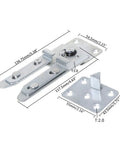Hidden Sofa Hinge Bracket for Sectional Connectors, with dimensions and silver finish, heavy-duty iron mount for bottom frame install