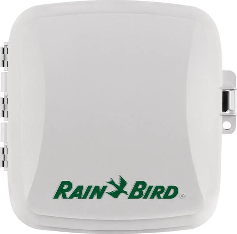 Front view of TM2-6 Station Indoor Outdoor Controller For Sprinkler Systems showing durable white casing.