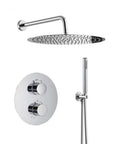 UMJIGF Chrome Thermostatic Shower System with Cold and Hot Water Wall Mounted Brass Shower Faucet, 12 inch shower head.