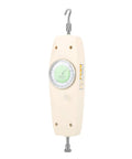 Analog Force Meter With Six Tip System, Handy Push Pull Dynamometer For Electronics And Auto Parts, Precise 0.5N Division Accuracy And 0.1N Consistency, Includes Flat Cone Convex Hook Rod Tips, 100N Capacity. Single-hook analog force meter front view, beige body.