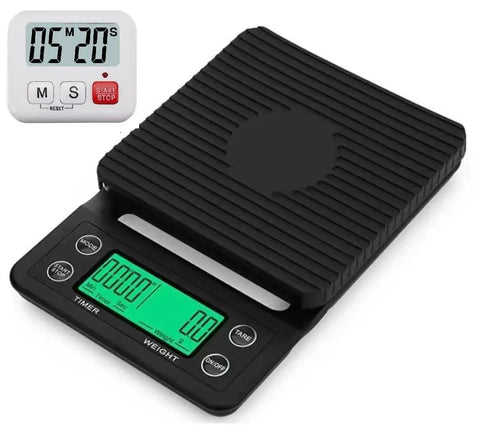 0.1g Precision Coffee Scale With 3 Kg Capacity Digital Kitchen Scale for accurate weighing and tare function, black display