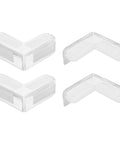 Four Pack Thick PVC Table Corner Protectors With Adhesive Backing, Babyproof Edge Guards For Desks And Cabinets in clear PVC