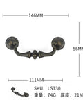 Vintage Brass Pull Handle For Cabinets And Drawers - Classic European Home Decor Hardware For Furniture, dimensions shown