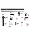 Rugged Steel Sliding Barn Door Hardware Kit With Track And Rollers Rust Resistant And Smooth Guide Rail System Full Accessories Pack