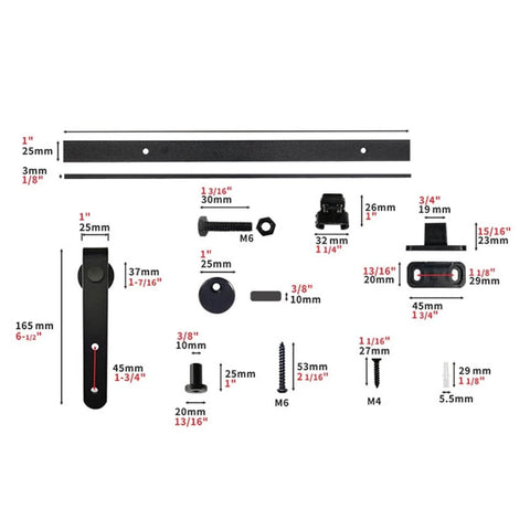 Rugged Steel Sliding Barn Door Hardware Kit With Track And Rollers Rust Resistant And Smooth Guide Rail System Full Accessories Pack