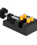 Rugged Drill Press Clamp For Woodworking, Aluminum Alloy Bench Vise With 55mm Clamp Range, shown with no fuss easy turn knob