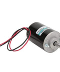 Heavy Duty 12 Volt Dc Brushed Motor With Smooth Quiet Operation And Gobs Of High Torque For Precision Grinding And Small Mechanical Devices Run Like A Dream, showing wiring and metal casing.