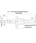 Technical drawing of Pro Grade 12mm Ball Screw Kit With 10mm Pitch For CNC Machines Level Ground RM1210 SFUR1210 Style.