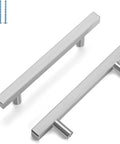 10 Pack Brushed Nickel Cabinet Pulls 3 Inch Hole Centers, 6 Inch Total Length, 1.34 Inch Height Stainless Steel Handles