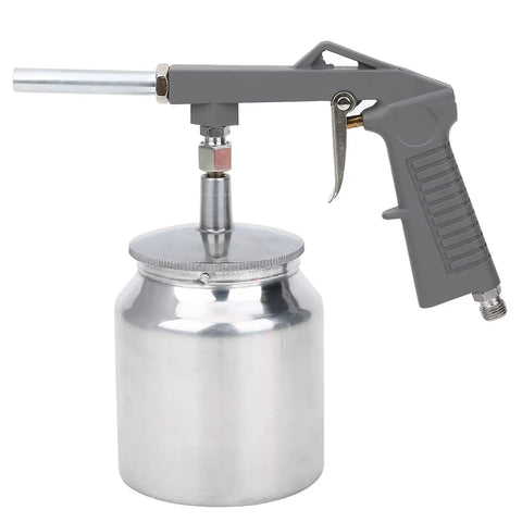 No Sweat Pneumatic Spray Gun Heavy Duty Die Cast Aluminum Cup with smooth grip handle for automotive rust protection.