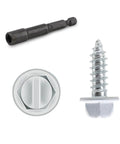 Self Tapping Gutter Screws White Painted Slotted Hex Washer Head Size Eight By One Half Inch Zinc Plated Finish with Hex Driver