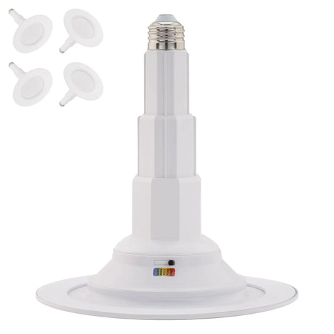 Slick LED Recessed Retrofit Light Delivers A No Sweat Install And Straight Threads Into Standard 4 5 Or 6 Inch Housing Can With A Snappy Telescoping Arm And Five Adjustable CCT Levels For Crisp Ceiling Glow Pack Of Four, featuring adjustable CCT levels and a white finish.