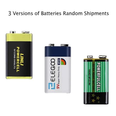 Three 9V batteries compatible with Uno Project Super Starter Kit For Beginners With A 22 Lesson PDF Tutorial Beginner Friendly Electronics Lab