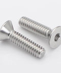 Flat Head Socket Cap Screws 3/8-16 Inch, 1 Inch Length, Fully Threaded Countersunk Bolts With Allen Hex Drive, 18-8 Stainless Steel 304 Bright Finish