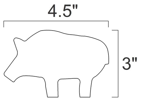 Outline of pig silhouette target from DIY AR500 Silhouette Target Swingers Eight Piece NRA IHMSA Compatible Rifle Ready Set